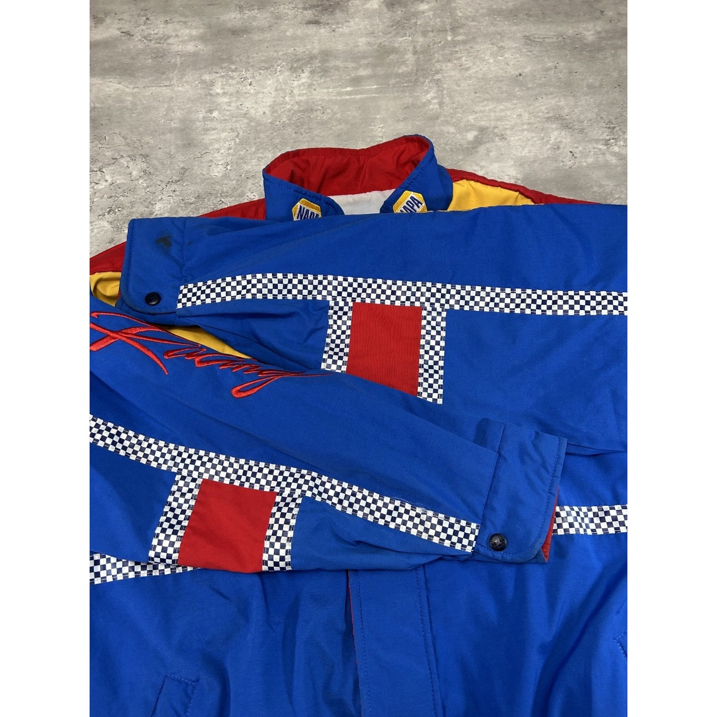 Vintage 90s Napa Racing Embroidered Full Zip Nylon Nascar Jacket Size Large