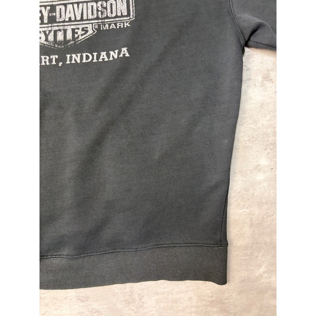 Vintage Harley Davidson Skull Bandana Graphic Hooded Sweatshirt Size Large
