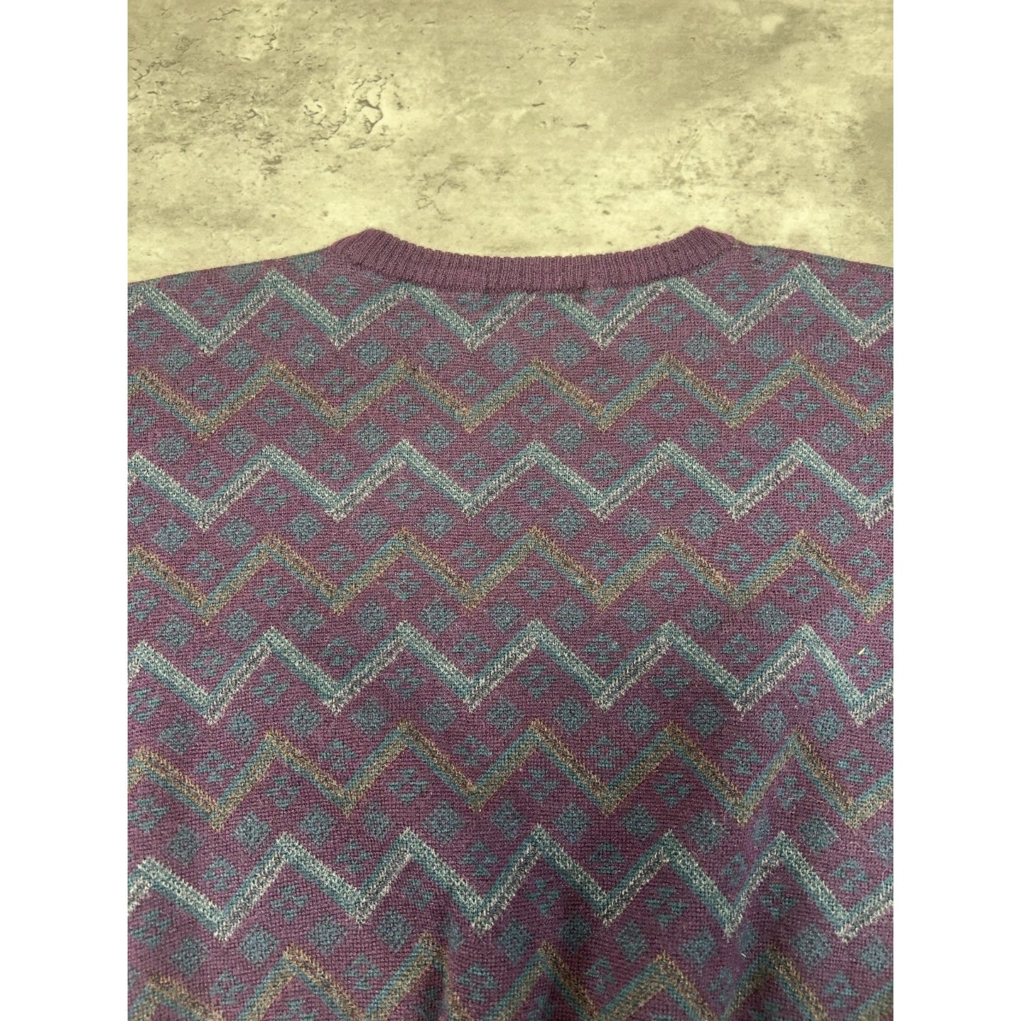 Vintage 80s/90s Tricots St Raphael Abstract Striped Knit Sweater Size Medium