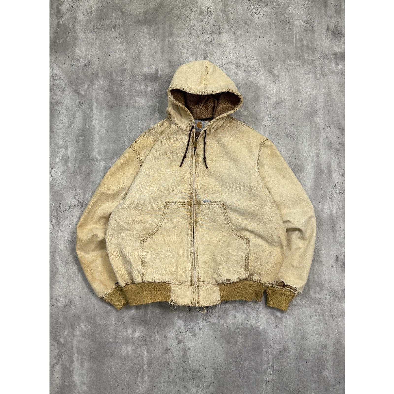 Vintage Carhartt Insulated Canvas Workwear Hooded Active Jacket Size Medium