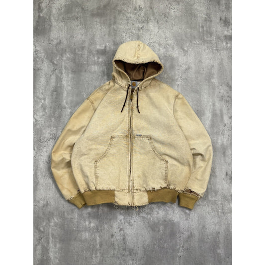 Vintage Carhartt Insulated Canvas Workwear Hooded Active Jacket Size Medium