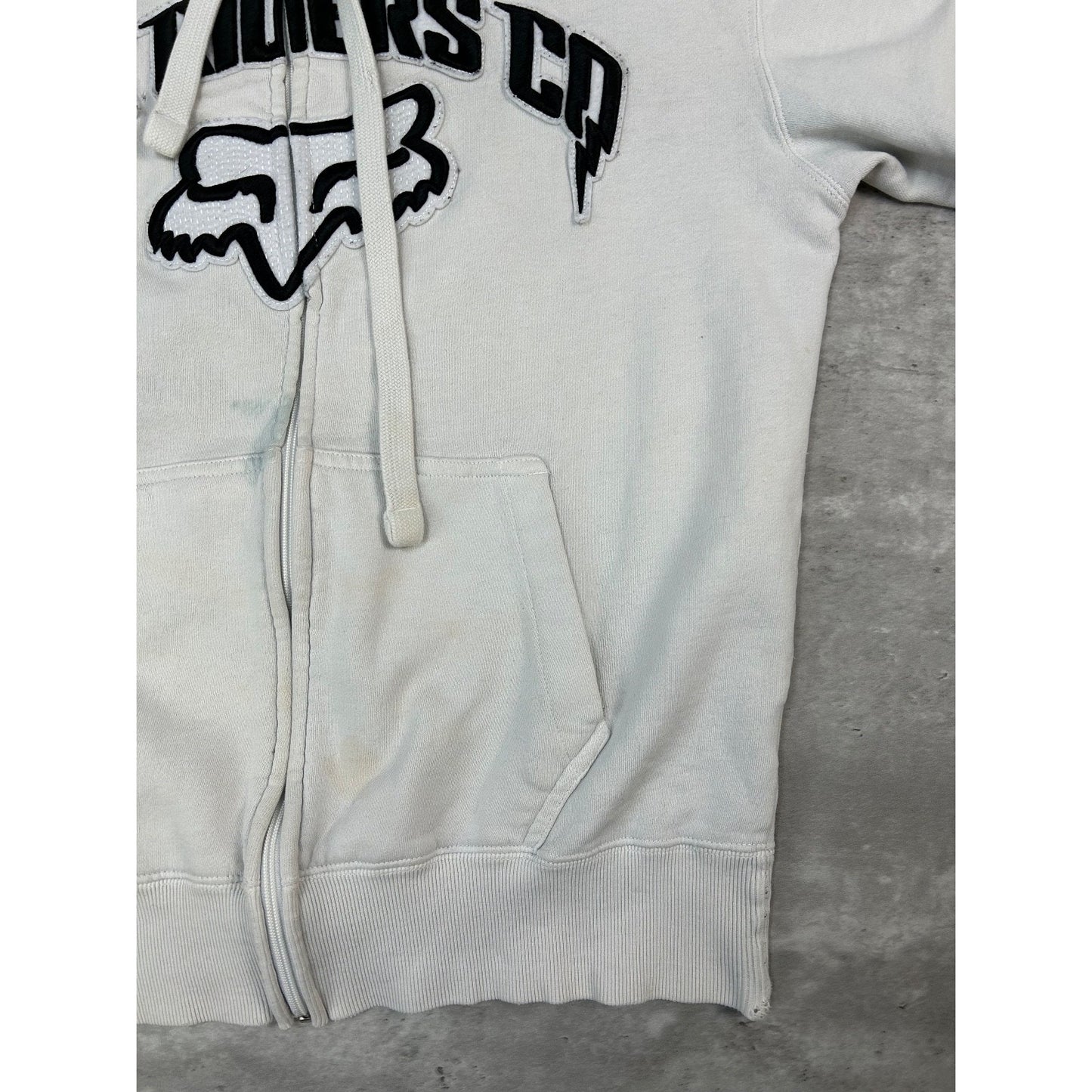 Vintage 2000s Fox Riders Co. Embroidered Full Zip Hooded Sweatshirt Size Large