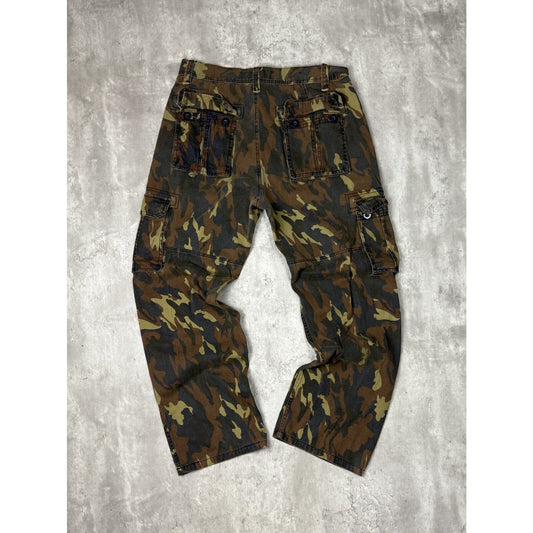 Vintage Halfix Denim Woodland Camo Hunting Cargo Pants Size 35
