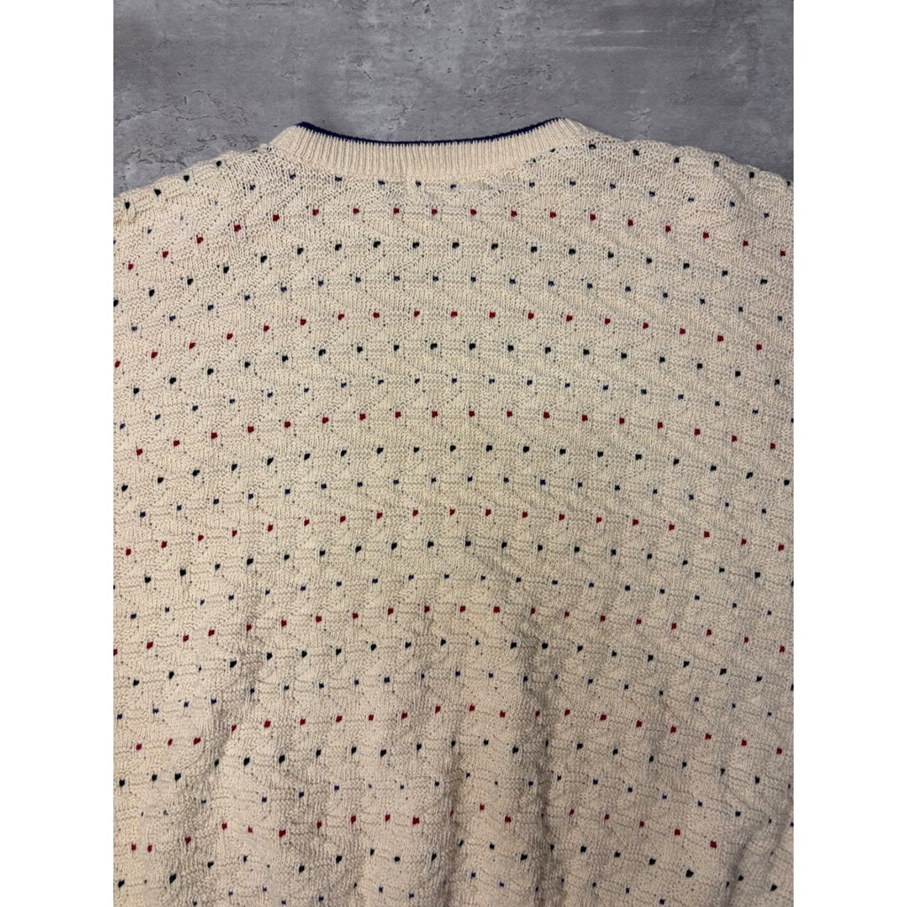 Vintage J.G. Hook Polka Dot Textured Knit Sweater Size Large
