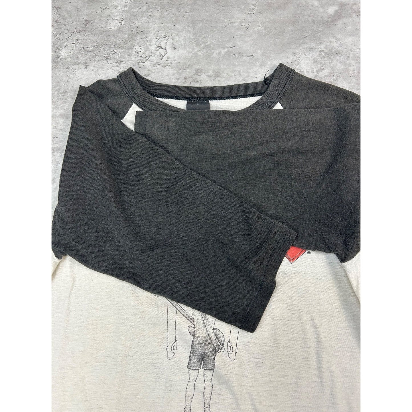 Vintage 1983 ACDC Flick Of The Switch Rock Music Raglan Band T-Shirt Size Small