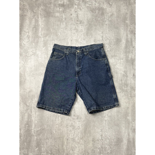 Vintage Wrangler Authentic Jeans Dark Wash Denim Carpenter Shorts Size 34
