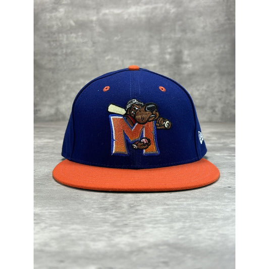 Midland Rockhounds MiLB Embroidered Logo Baseball Fitted Hat 7 1/2 Blue/Orange