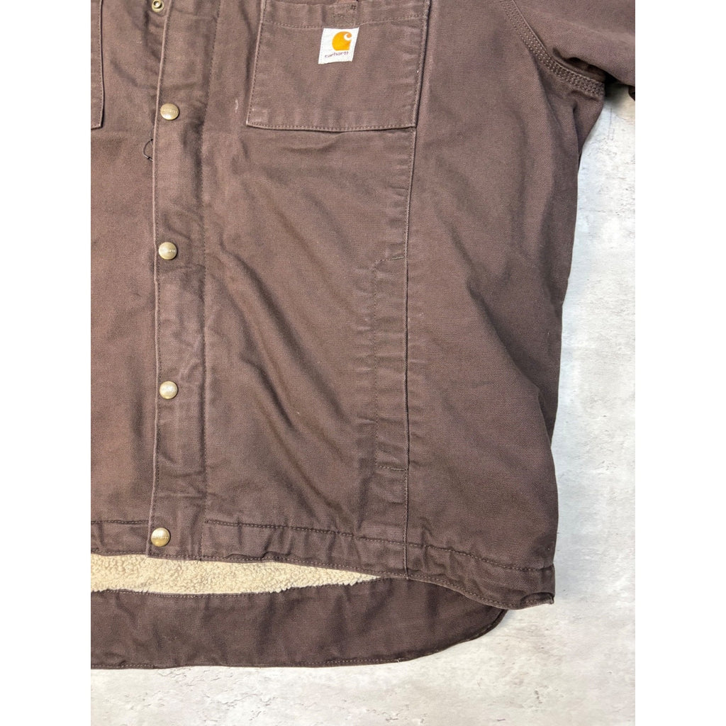 Carhartt Relaxed Fit Fleece Lined Hooded Chore Style Workwear Jacket Size XL
