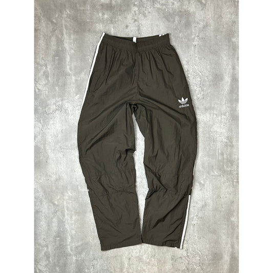Vintage Adidas Embroidered Trefoil Three Stripe Nylon Track Pants Size Medium