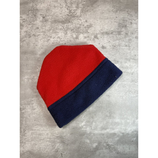 Vintage 90s Patagonia Embroidered Patch Two Tone Beanie Hat OSFA Red/Blue