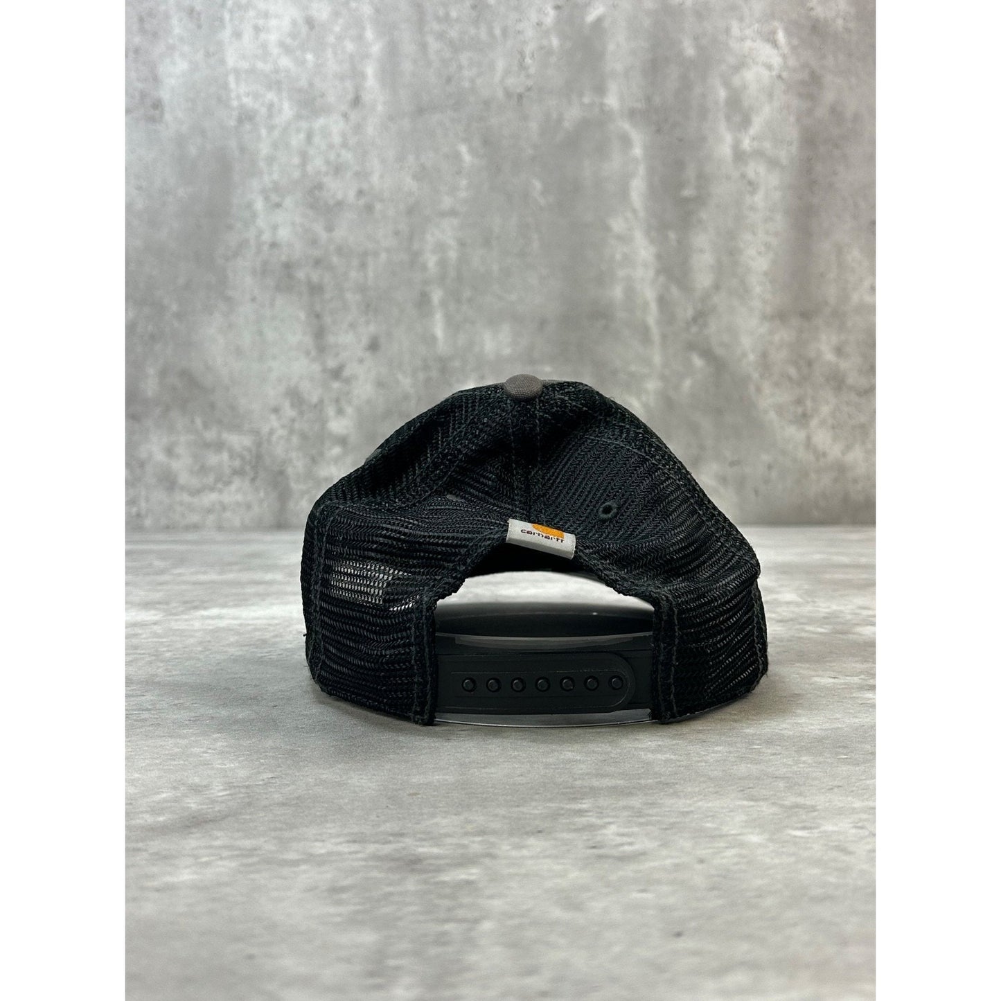 Vintage Carhartt Embroidered Spellout Workwear Trucker Snapback Hat OSFA