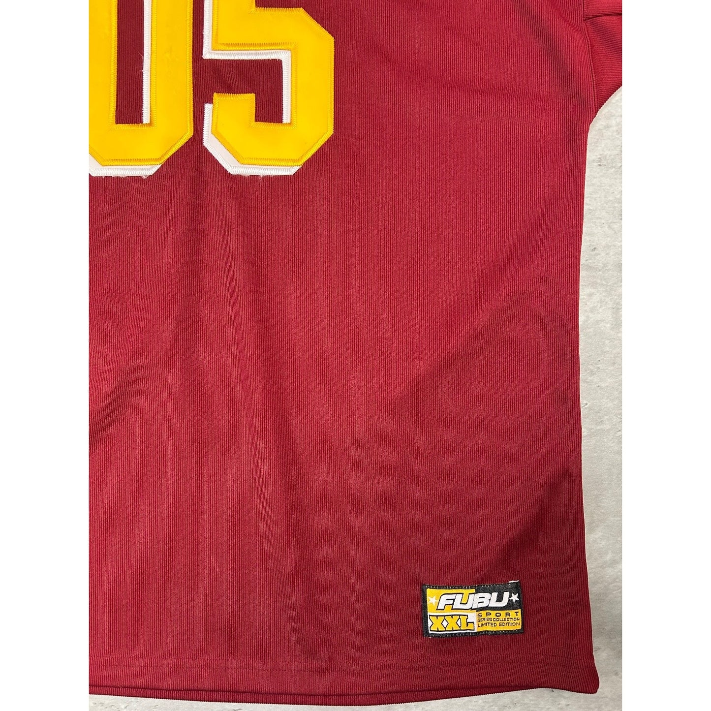 Vintage Y2K Fubu #05 Stitched Football Jersey Size XL Maroon / Yellow