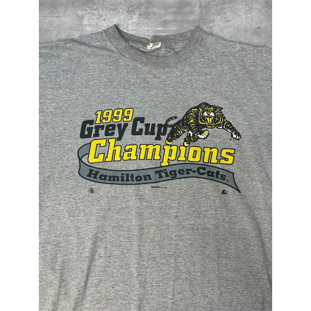 Vintage 1999 Hamilton Tiger Cats CFL Starter Football Graphic T-Shirt Size XL