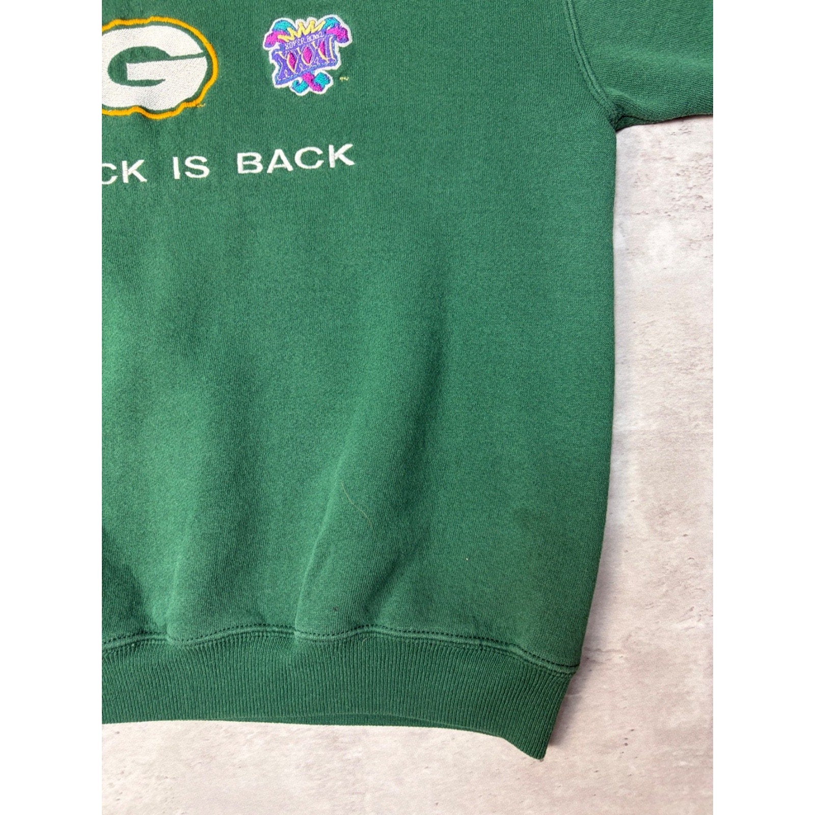 Vintage 1996 Green Bay Packers NFL NFC Champs Embroidered Sweatshirt Size Medium