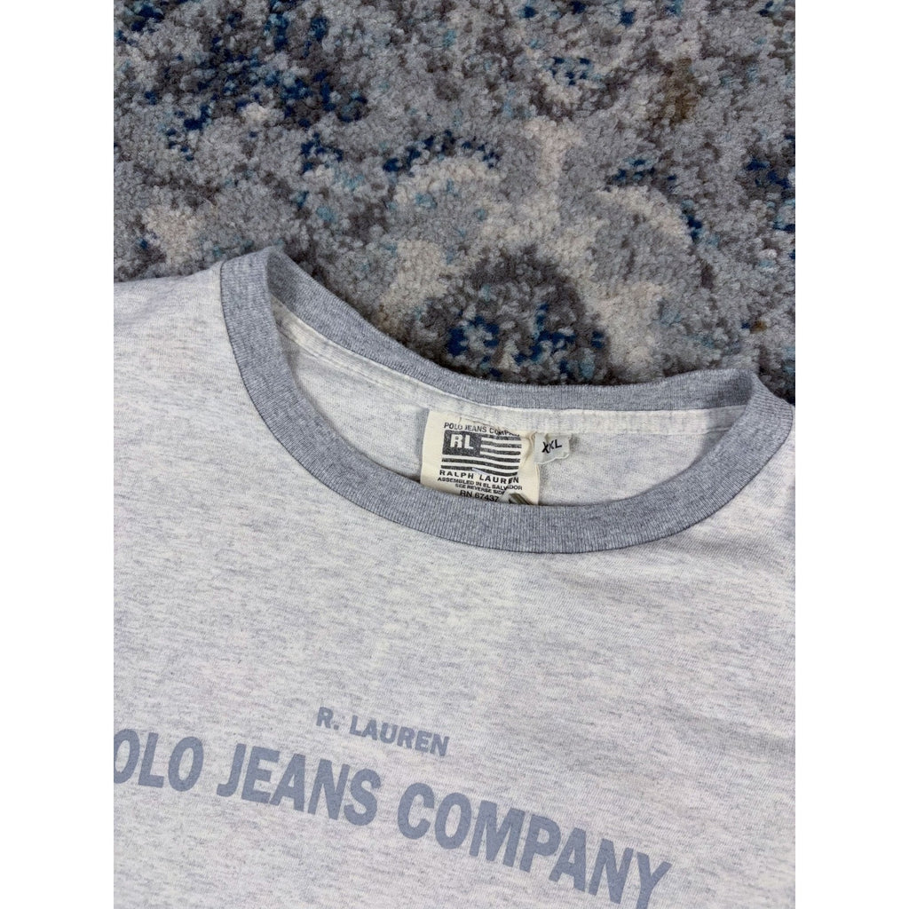 Vintage Polo Ralph Lauren Jeans Company Spellout Graphic T-Shirt Size 2XL