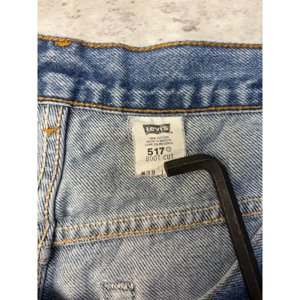Vintage 90s Levis 517 Red Tab Medium Wash Boot Cut Denim Pants Size 36