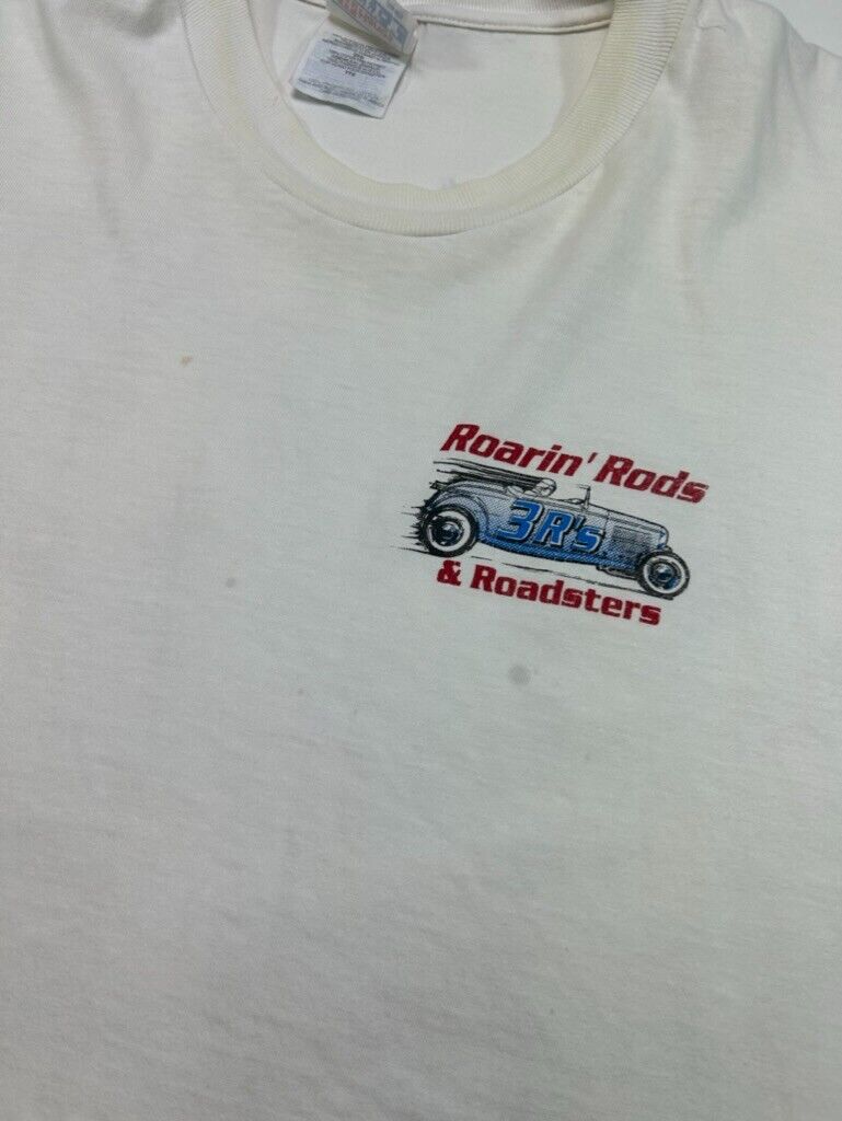 Vintage 90s Roarin' Rods & Roadsters Street Rod Car Graphic T-Shirt Size 2XL