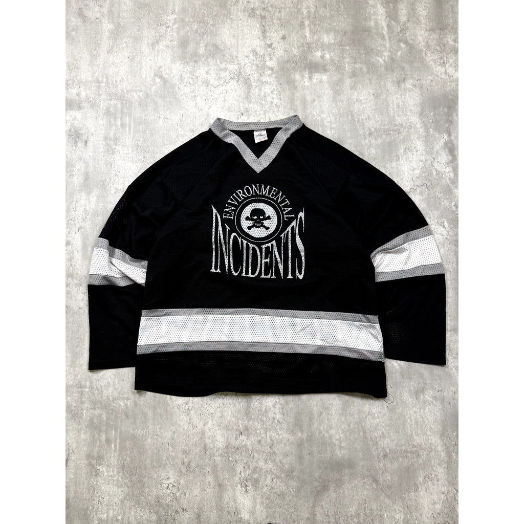 Vintage Environmental Incidents Skull Graphic Hockey Jersey Size XL