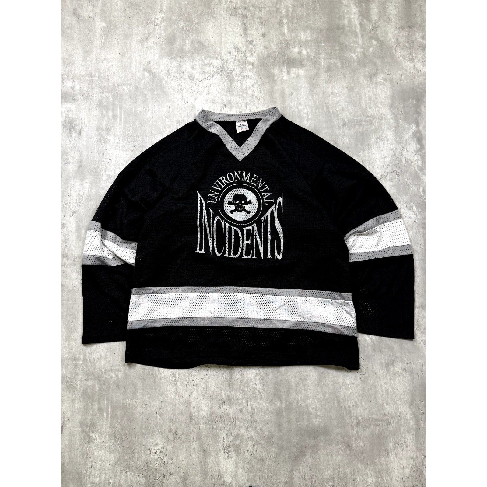 Vintage Environmental Incidents Skull Graphic Hockey Jersey Size XL
