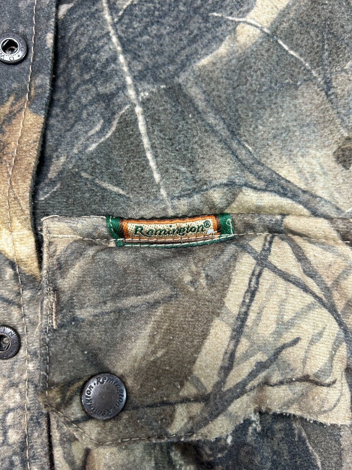 Vintage Remington Real Tree Hard Woods Camo Full Zip Hunting Jacket Size Medium