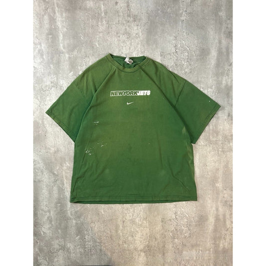 Vintage New York Jets NFL Nike Middle Swoosh Spellout T-Shirt Size XL