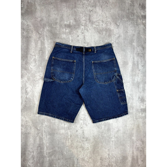 Vintage Ralph Lauren Dark Wash Denim Strapback Shorts Size 40 Blue