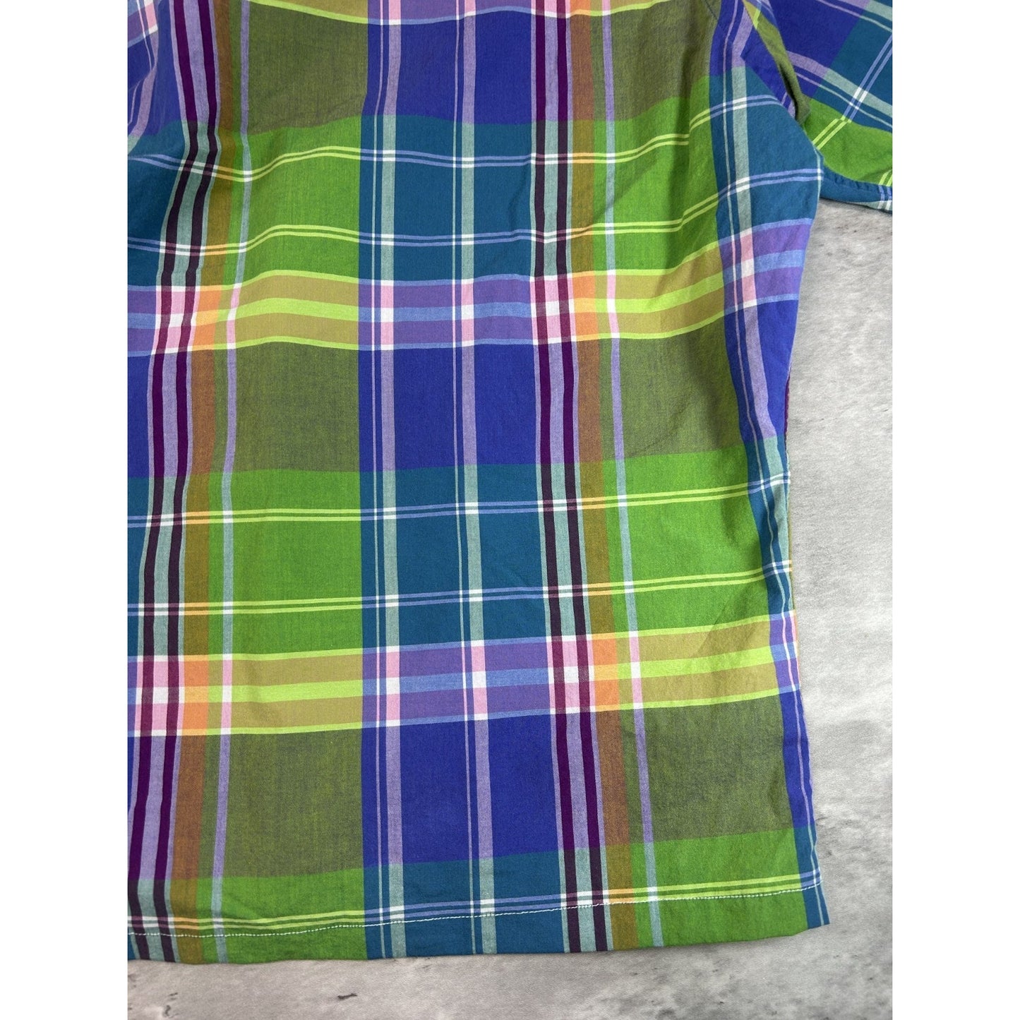 VTG Polo Ralph Lauren Plaid Short Sleeve Reworked Cropped Button Up Shirt Medium