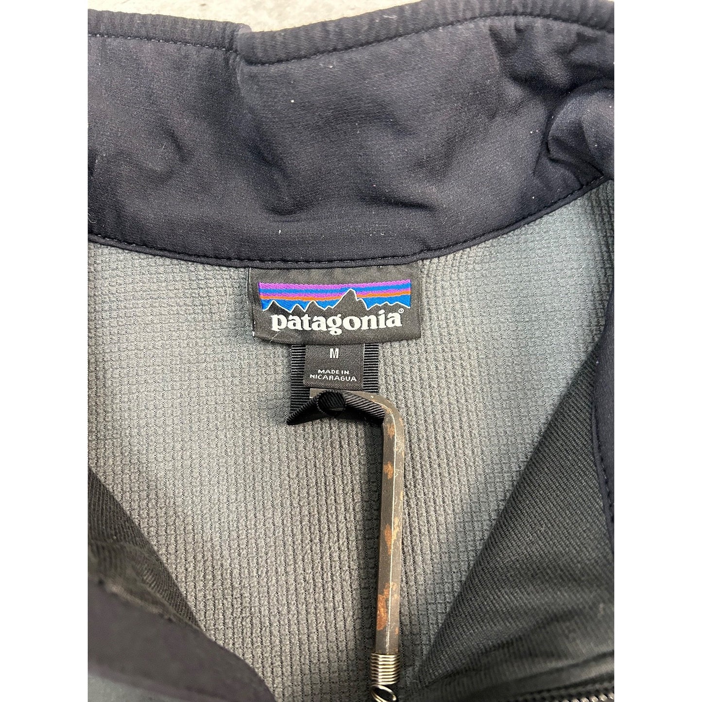 Vintage Patagonia Tonal Spellout Logo Nylon Full Zip Jacket Size Medium Black