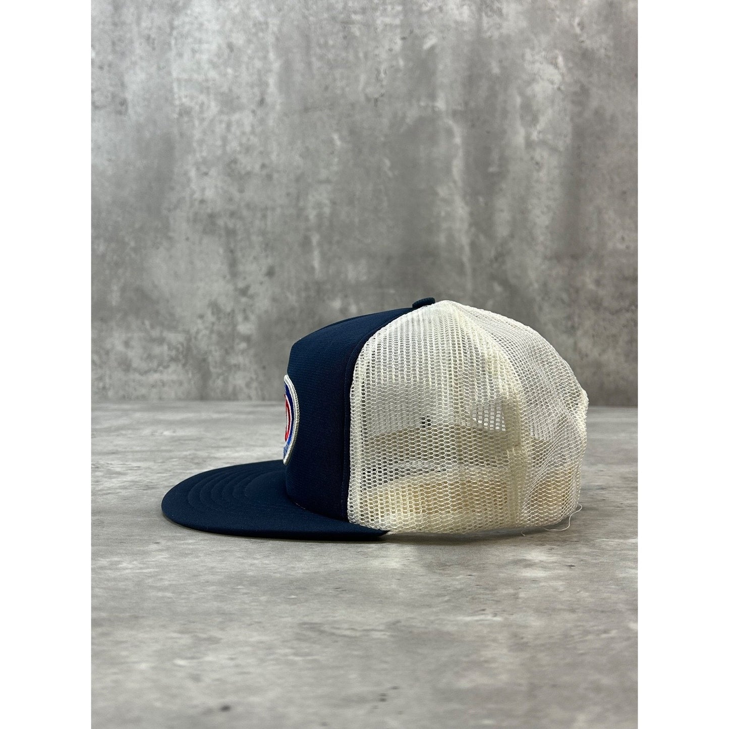 VTG 80s GCO Federal Credit Union Embroidered Patch Trucker Snapback Hat OSFA