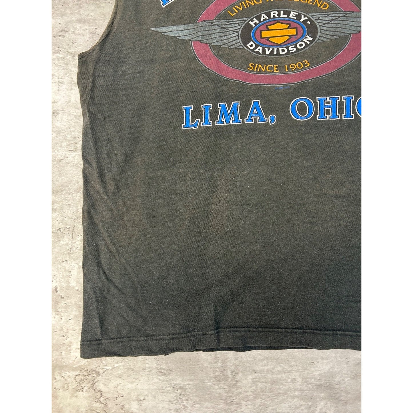 Vintage 1997 Harley Davidson Bald Eagle Graphic Sleeveless T-Shirt Size Large