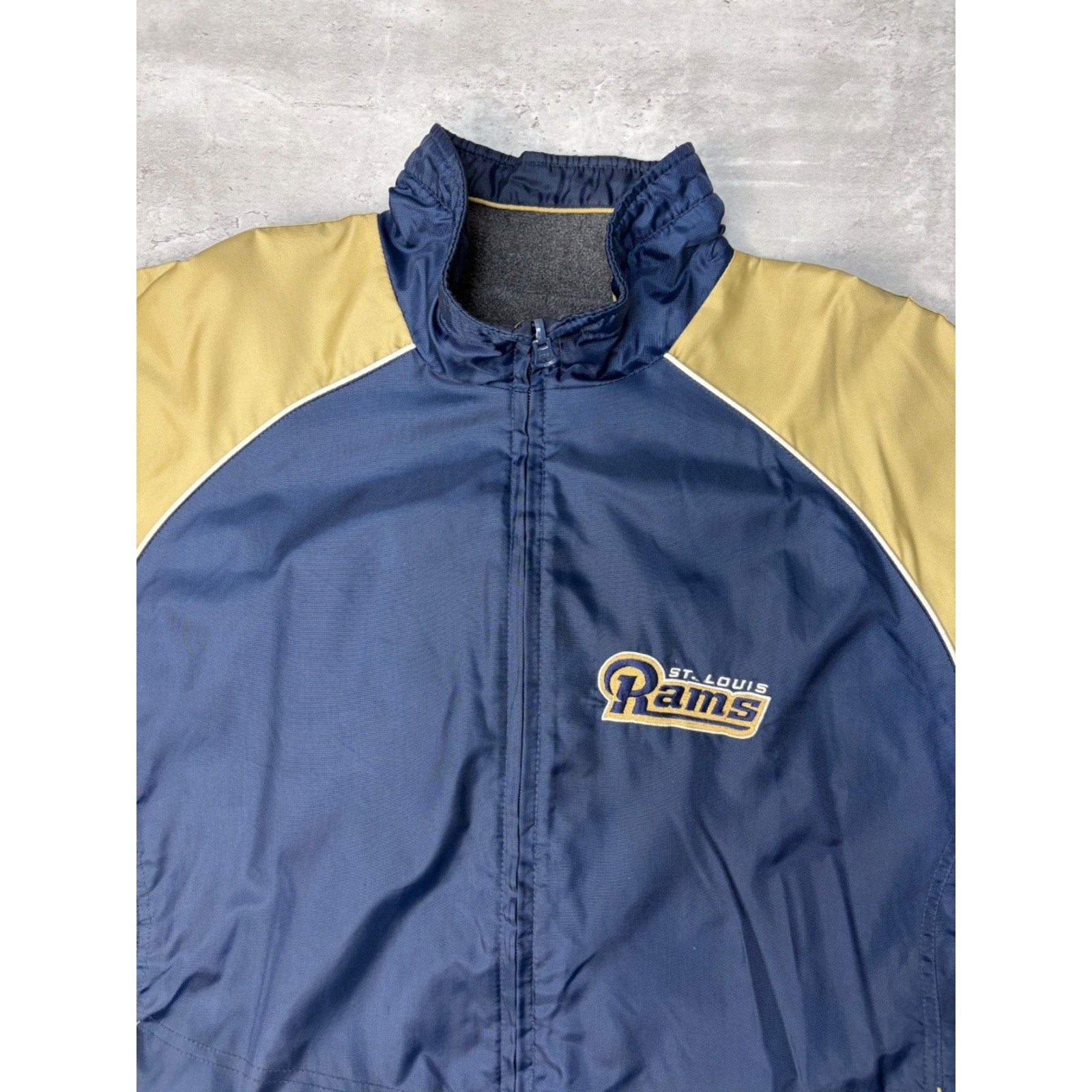 Vintage St Louis Rams NFL Reversible Windbreaker Jacket Size Medium