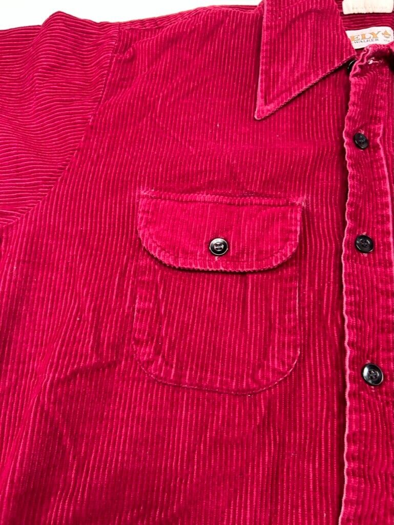 Vtg 90s Ely & Walker Corduroy Double Pocket Long Sleeve Button Up Shirt Medium