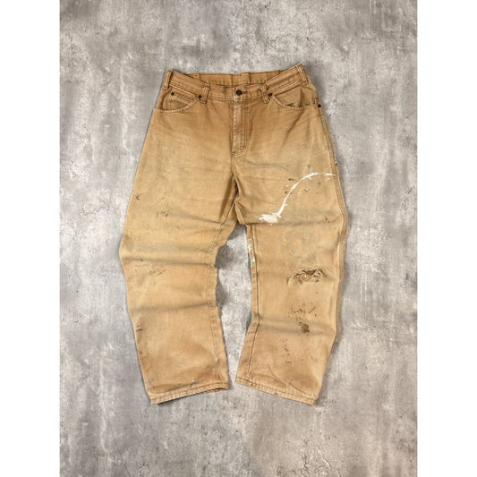 Vintage Dickies Canvas Workwear Carpenter Pants Size 34 Beige