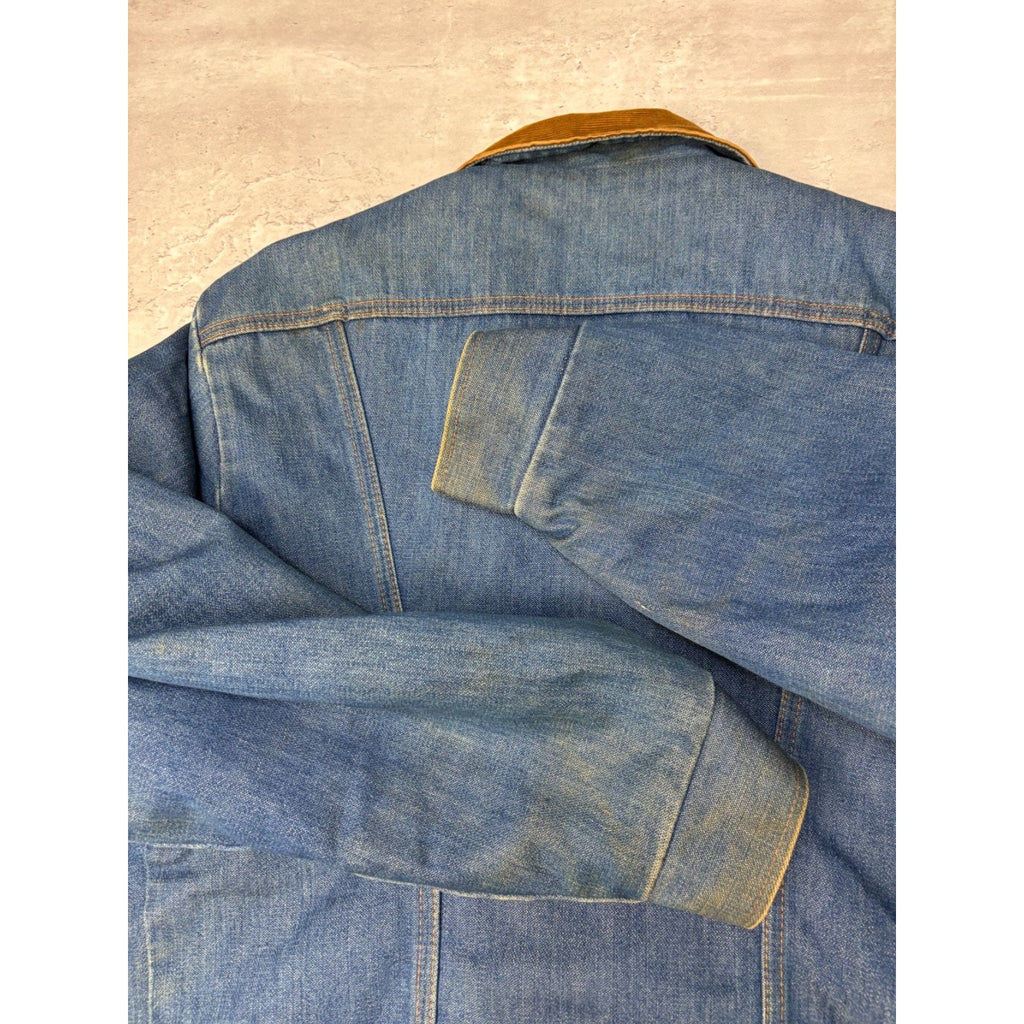 VTG 1970s Maverick Wrangler Blanket Lined Medium Wash Denim Jacket Size Large