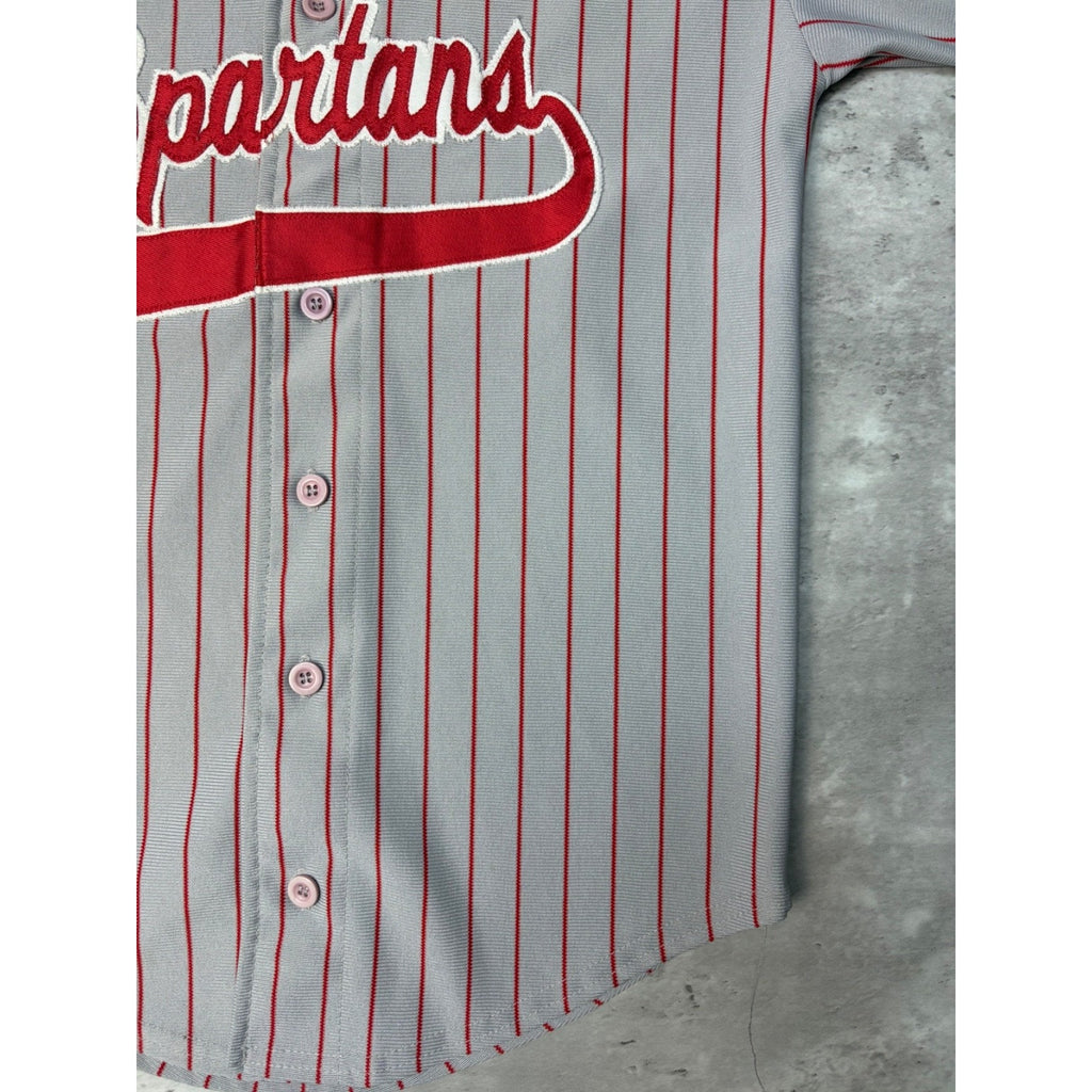 Vintage 80s/90s Spartans Pinstripe Stitched Baseball Jersey Size Small