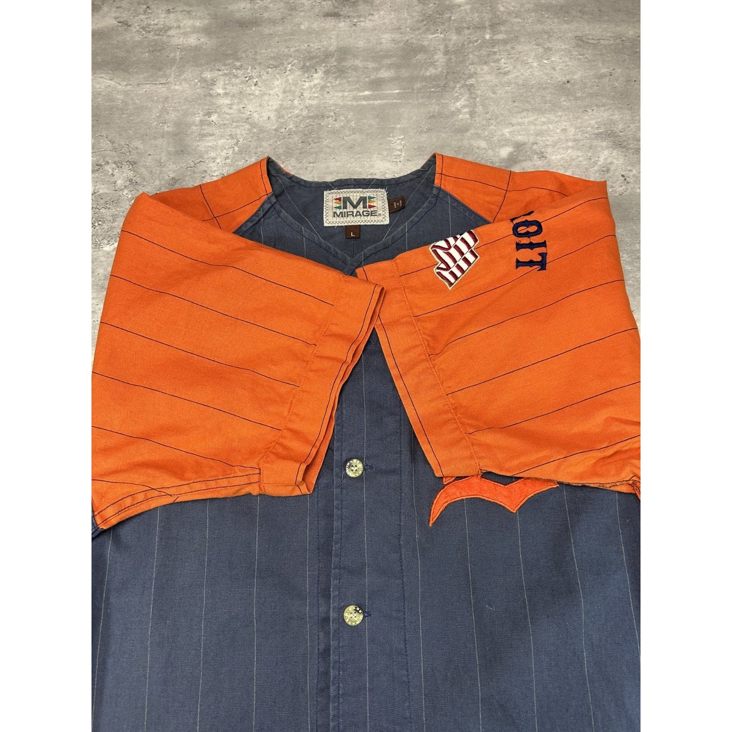 Vintage 90s Detroit Tigers MLB Pinstripe Stitched Baseball Jersey Size Large