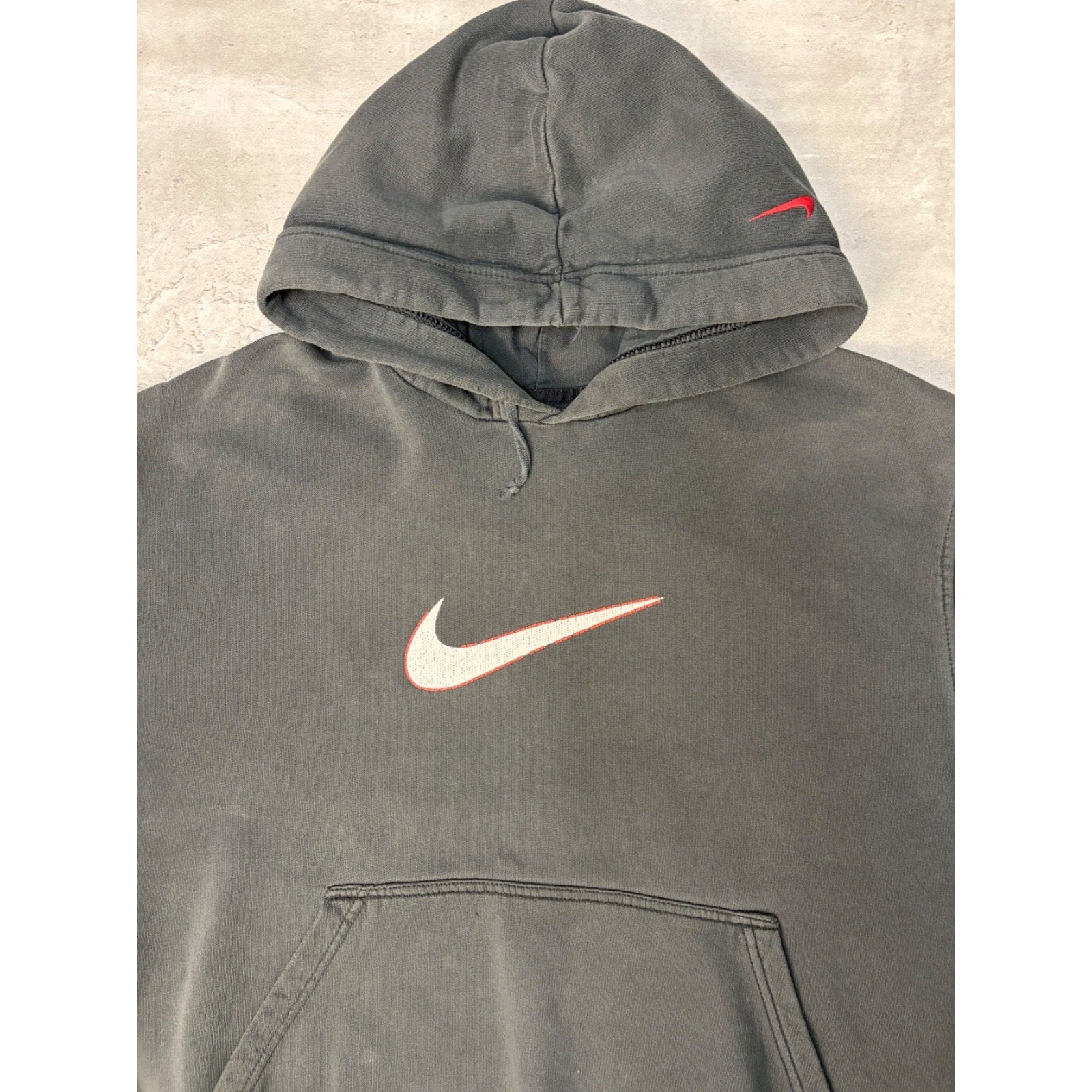 Vintage 2000s Nike Big Swoosh Graphic Hooded Sweatshirt Size Medium