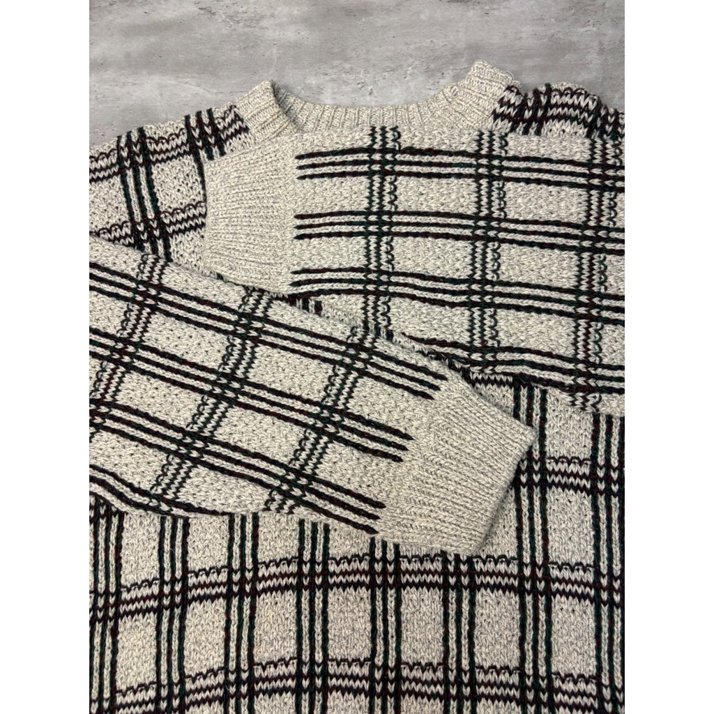 Vintage C.J. Cotton Geometric Pattern Knit Sweater Size XL