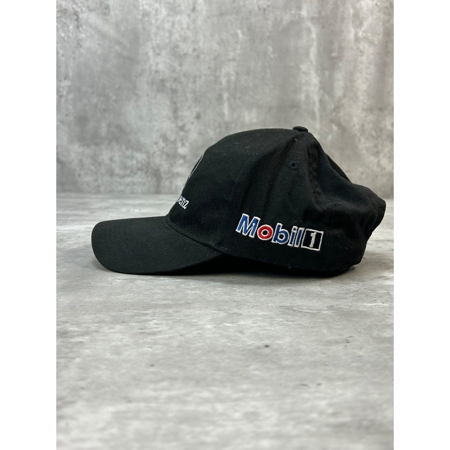 Vintage Mercedes Benz Embroidered Logo Car Strapback Hat OSFA Black