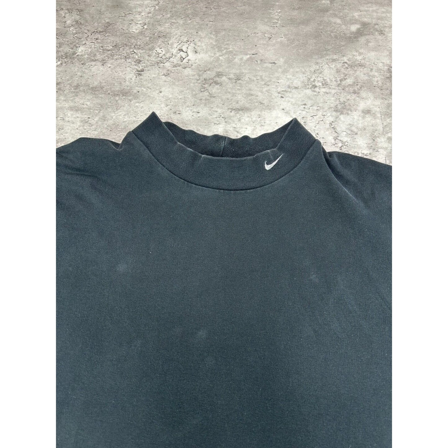 Vintage Nike Embroidered Mini Swoosh Mock Neck Long Sleeve T-Shirt Size Large