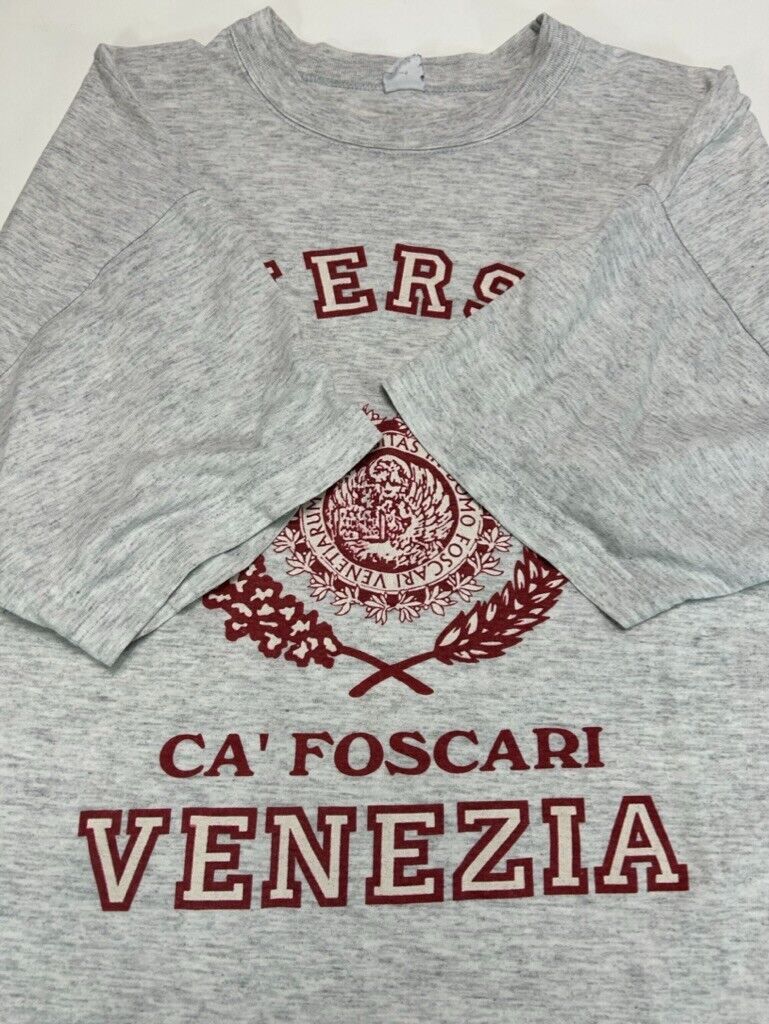 Vintage Universita' Ca' Foscari Venezia Crest Graphic T-Shirt Size Large