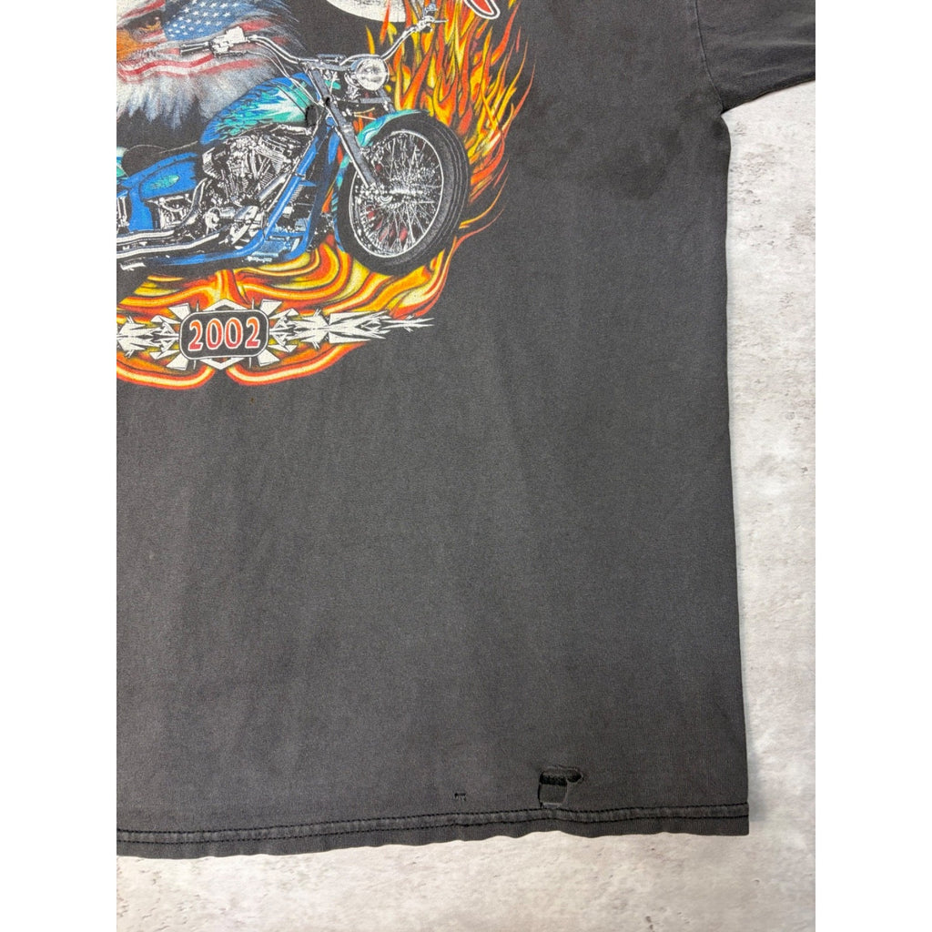 Vintage 2002 J&P Cycles Bike Week Spellout Graphic T-Shirt Size XL