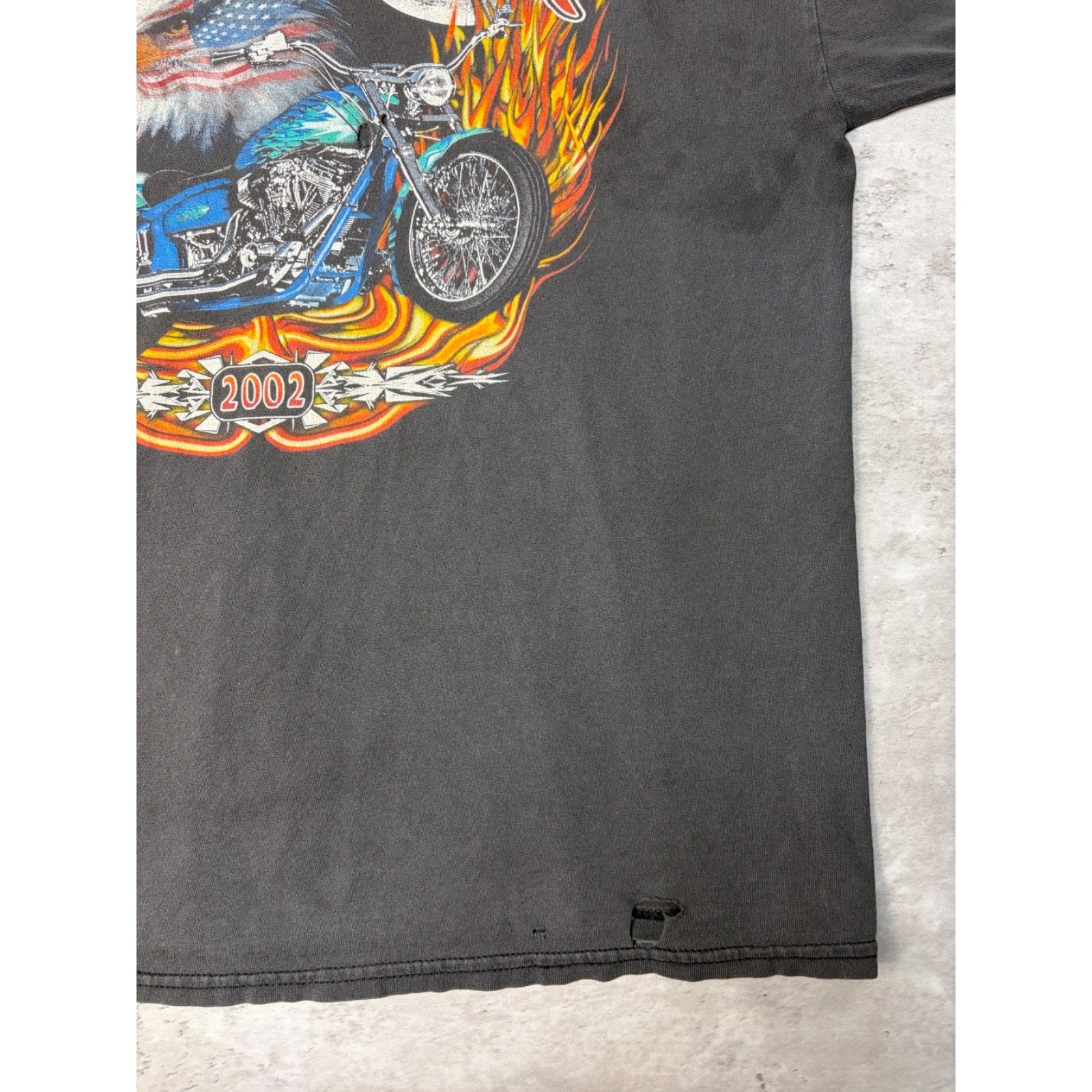 Vintage 2002 J&P Cycles Bike Week Spellout Graphic T-Shirt Size XL