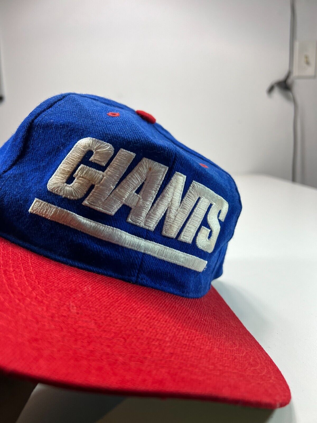 Vintage 90s New York Giants NFL Classic 100% Wool Spellout Snapback Hat OSFA