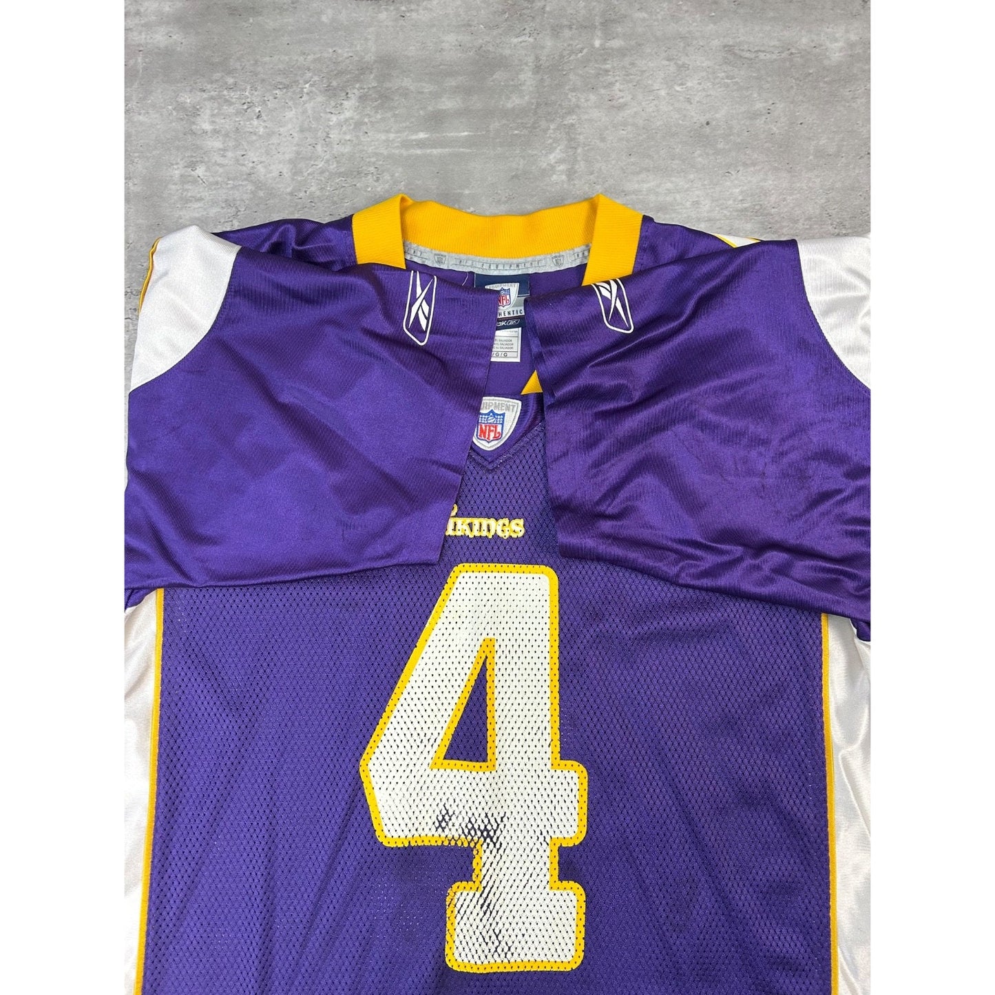 Brett Favre #4 Minnesota Vikings NFL Reebok Football Jersey Size Large