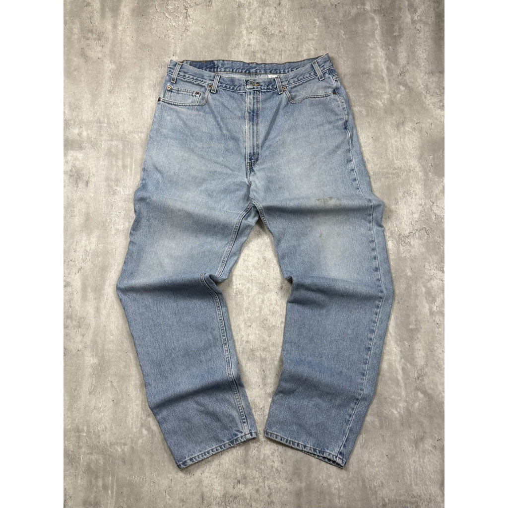 Vintage 90s Levis 550 Red Tab Relaxed Fit Light Wash Denim Pants Size 38