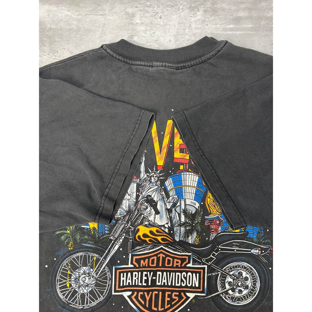 90s Harley Davidson The Strong Survive Bald Eagle Dragon T-Shirt Size Large