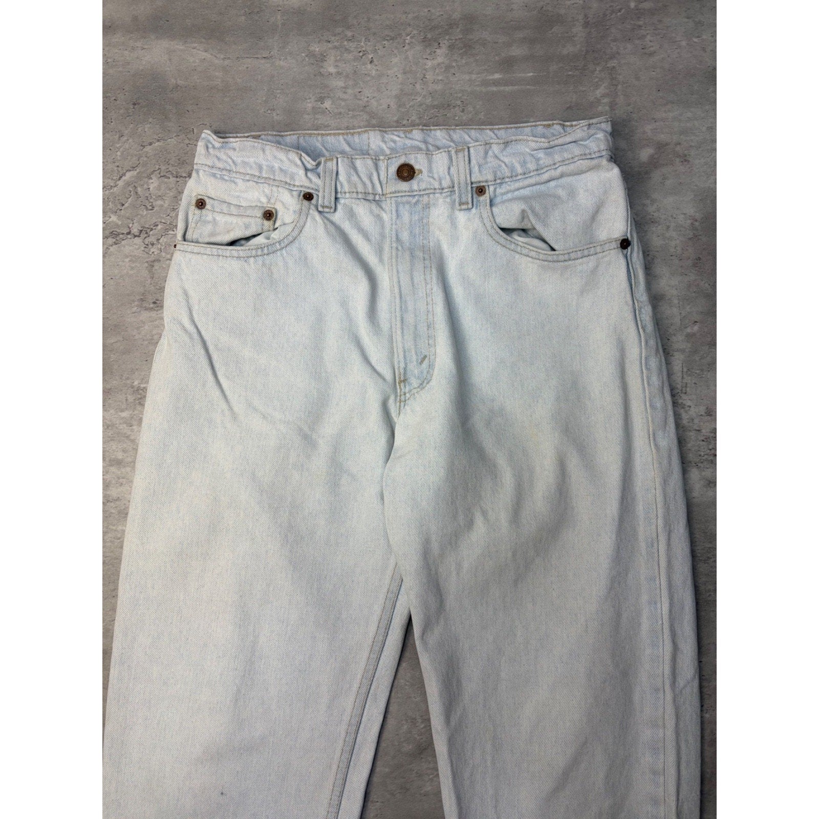 VTG 90s Levis 550 Red Tab Relaxed Fit Taper Leg Light Wash Denim Pants Size 31