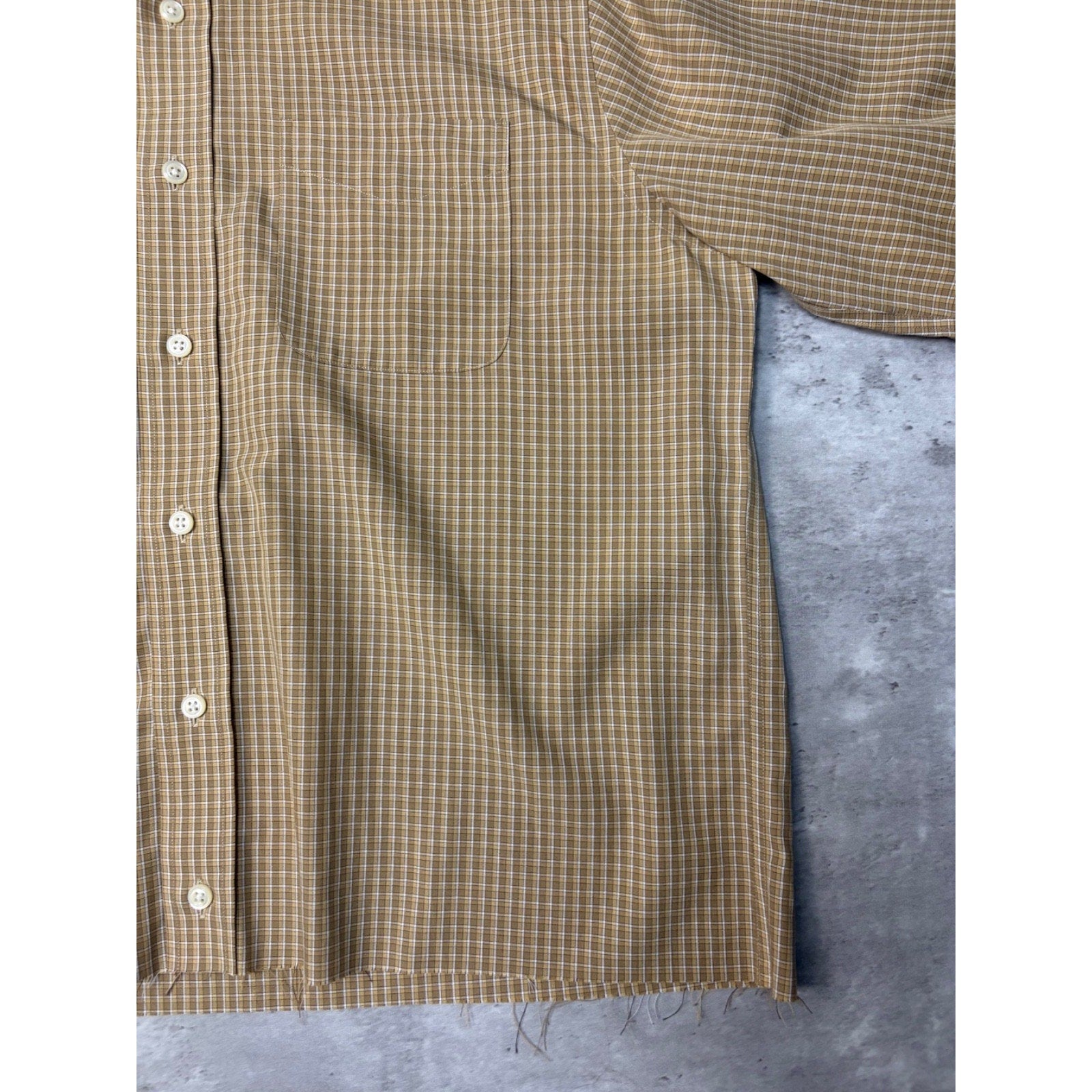 Vintage L.L. Bean Plaid Long Sleeve Cropped Button Up Shirt Size Medium