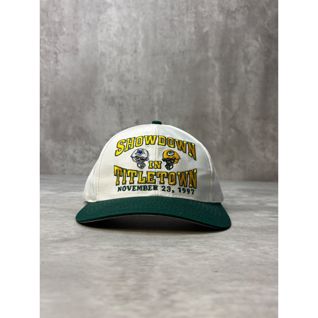 Vintage 1997 Packers Vs Cowboys NFL Showdown To Titletown Snapback Hat OSFA
